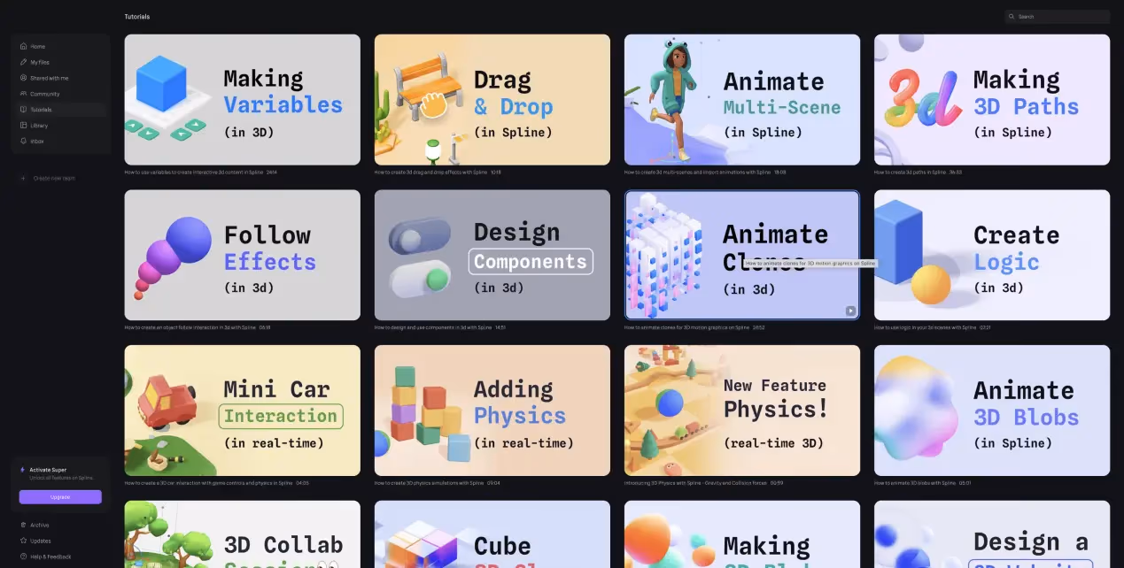 Official Spline tutorials
