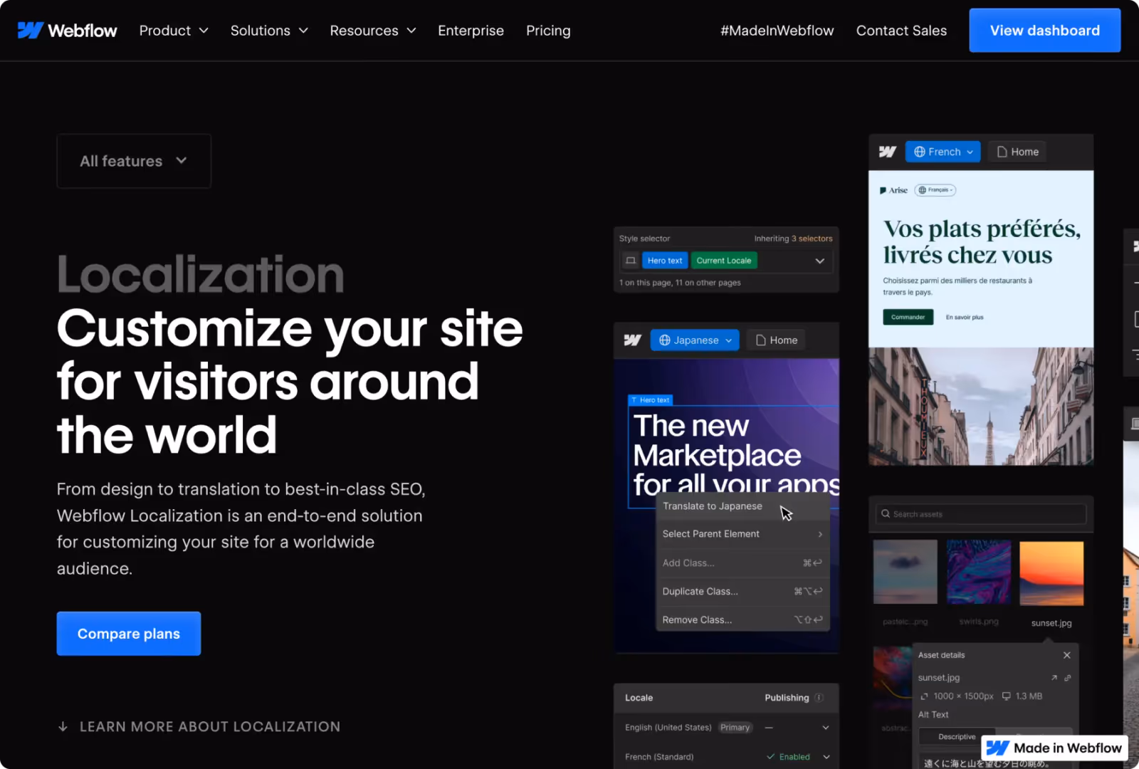 Webflow Localization feature